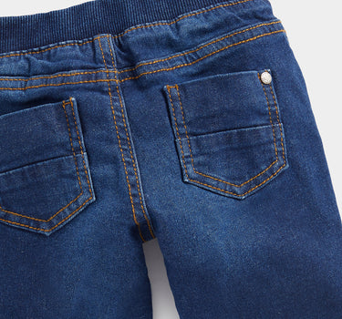 Mothercare Dark-Wash Ribbed-Waist Denim Jeans