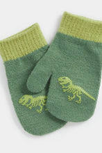 Load image into Gallery viewer, Mothercare Green Dinosaur Magic Mittens

