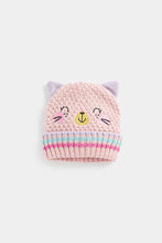 Load image into Gallery viewer, Mothercare Pink Cat Knitted Beanie Hat
