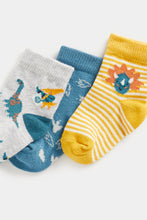 Load image into Gallery viewer, Mothercare Dinosaur Baby Socks - 3 Pack
