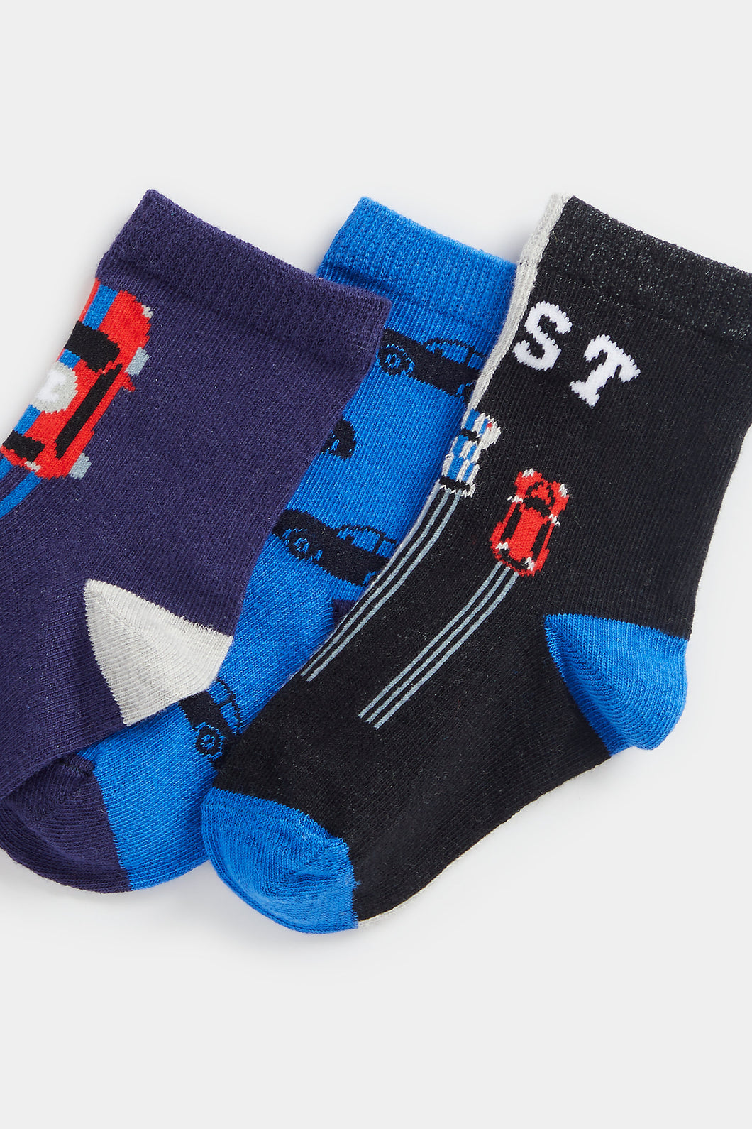 Mothercare Fast Car Socks - 3 Pack