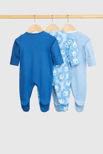 Load image into Gallery viewer, Mothercare Blue Lion Baby Sleepsuits - 3 Pack
