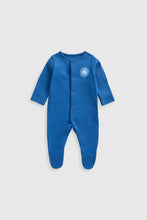 Load image into Gallery viewer, Mothercare Blue Lion Baby Sleepsuits - 3 Pack
