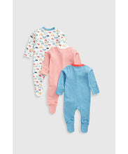 Load image into Gallery viewer, Mothercare Cars Baby Sleepsuits - 3 Pack
