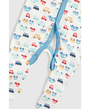 Load image into Gallery viewer, Mothercare Cars Baby Sleepsuits - 3 Pack
