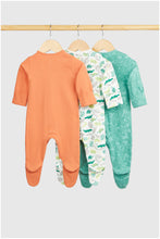 Load image into Gallery viewer, Mothercare Reptiles Baby Sleepsuits - 3 Pack
