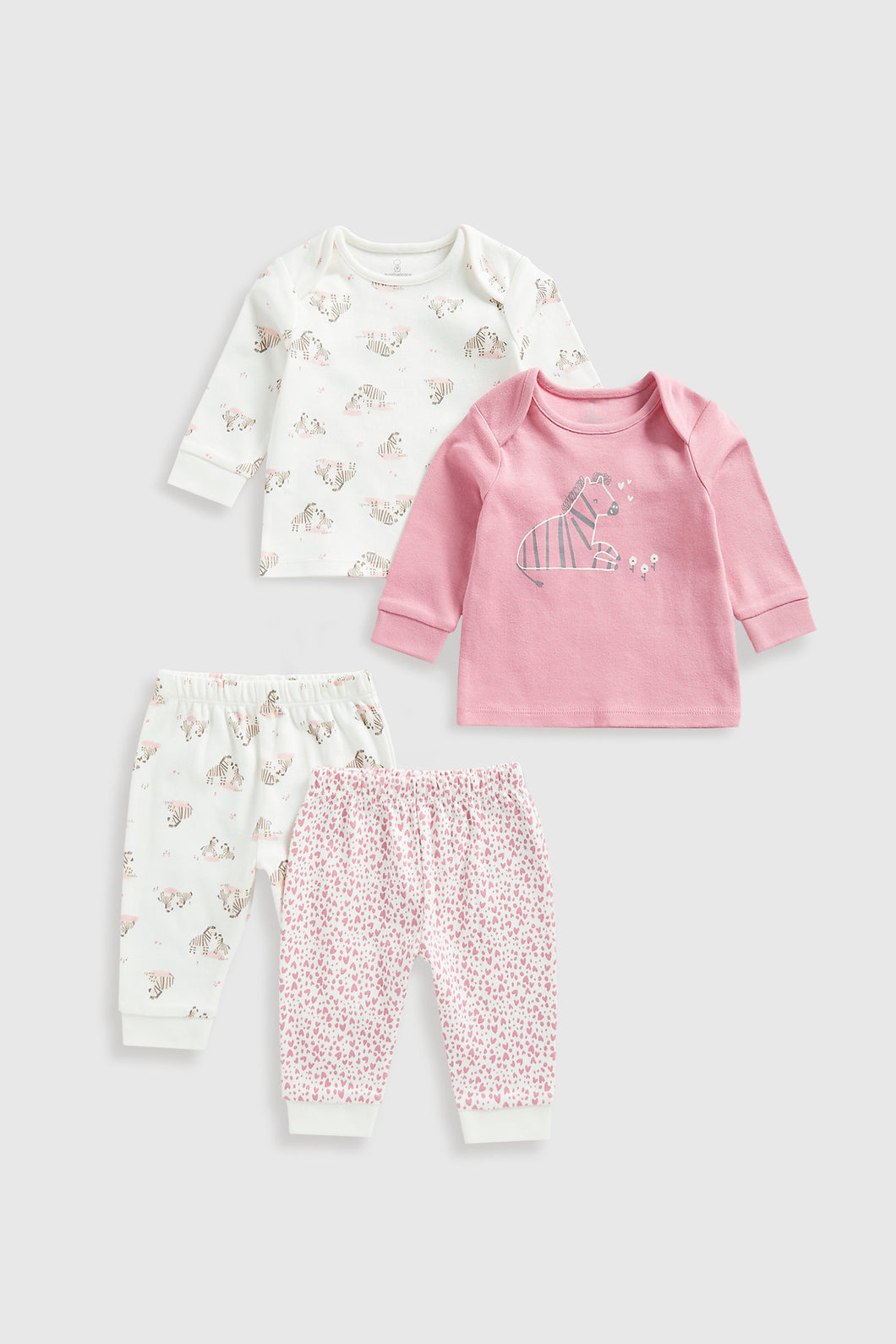 Mothercare Zebra Baby Pyjamas - 2 Pack