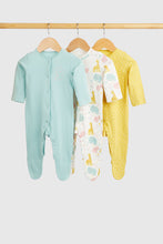 Load image into Gallery viewer, Mothercare Safari Baby Sleepsuits - 3 Pack
