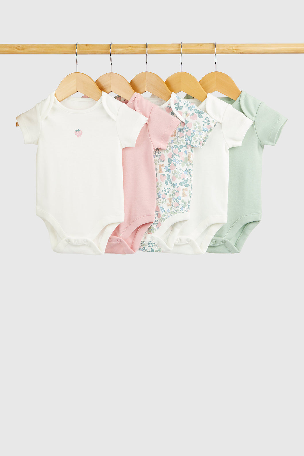 Mothercare Strawberry Short-Sleeved Bodysuits - 5 Pack