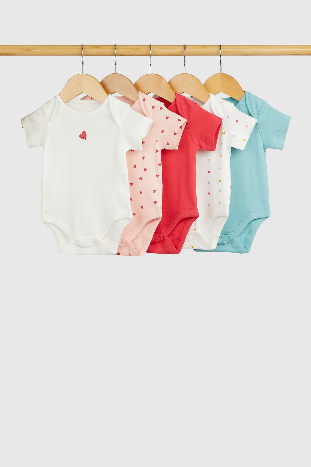 Mothercare Ladybird Short-Sleeved Bodysuits - 5 Pack