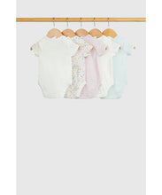 Load image into Gallery viewer, Mothercare Wild Flowers Short-Sleeved Bodysuits - 5 Pack
