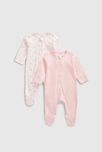 Load image into Gallery viewer, Mothercare Floral Zip-Up Baby Sleepsuits - 2 Pack
