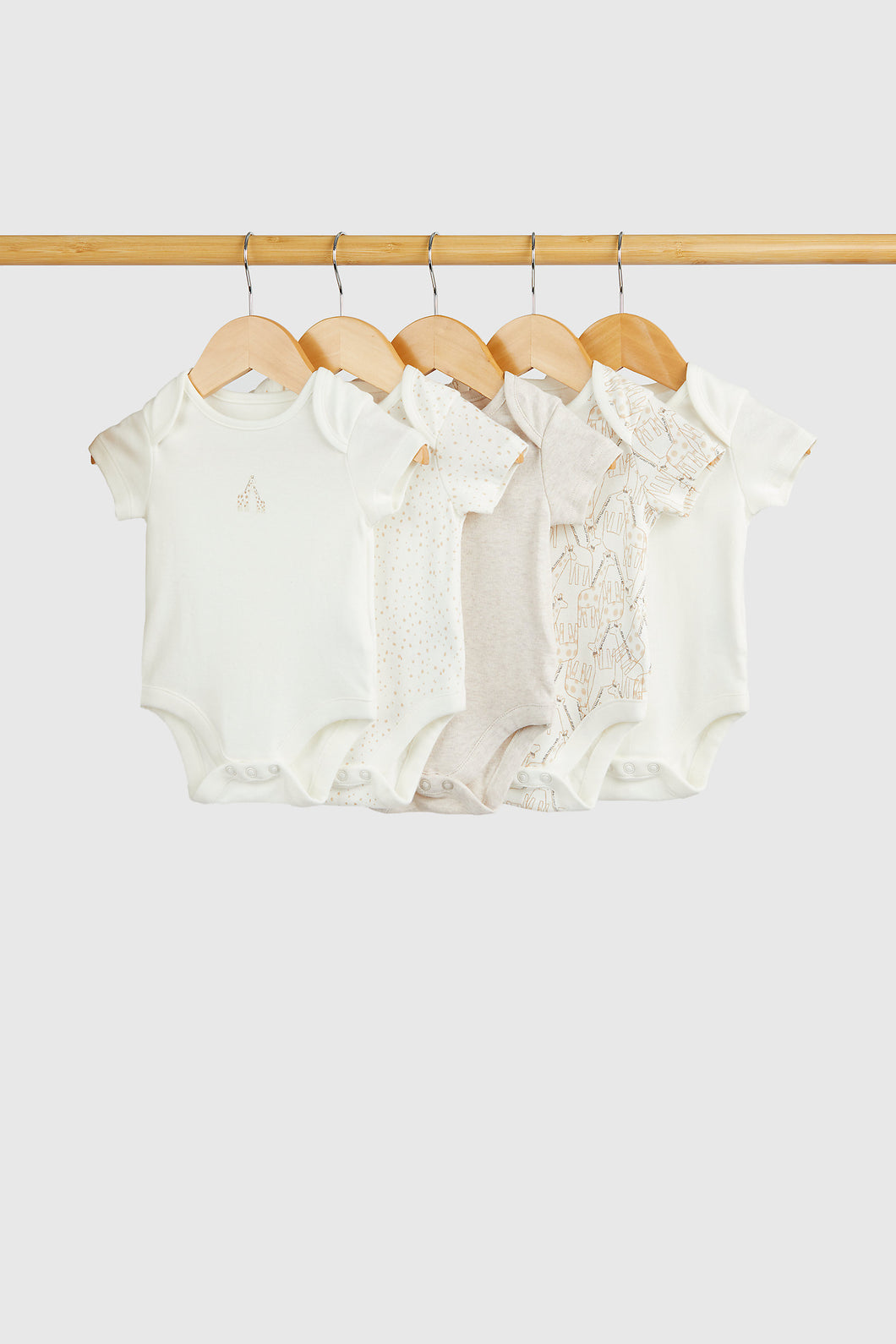 Mothercare Giraffe Short-Sleeved Bodysuits - 5 Pack