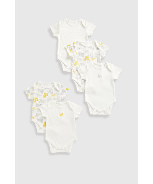 Mothercare Animals Short-Sleeved Bodysuits - 5 Pack