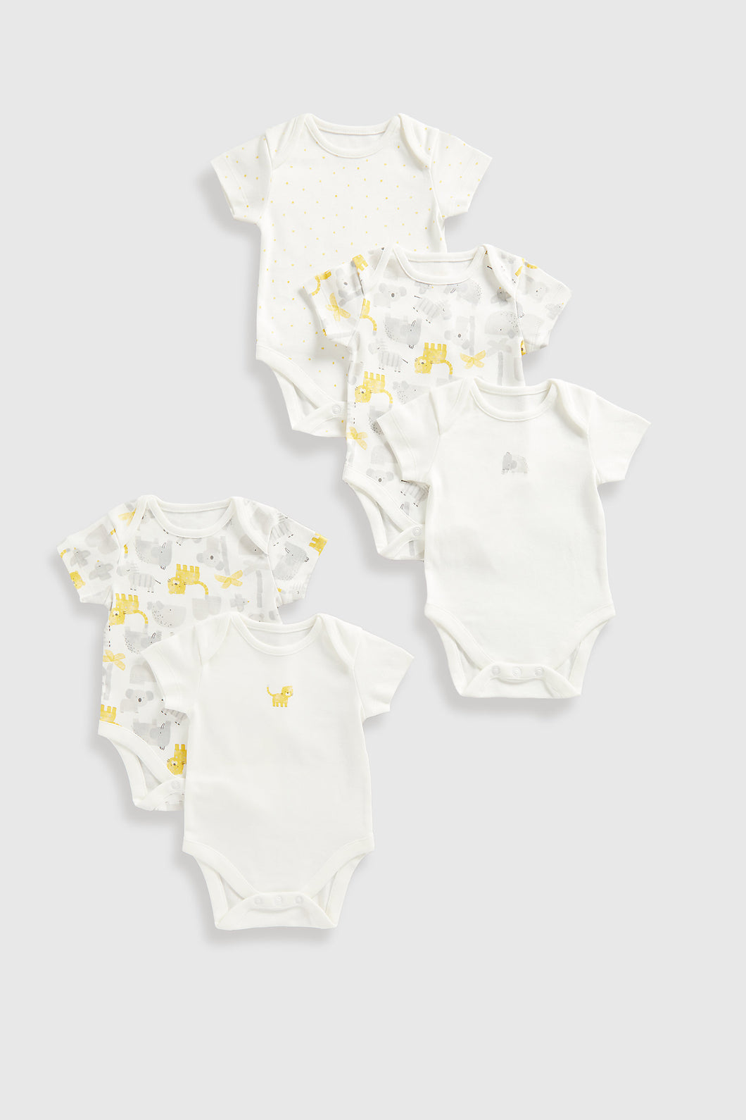 Mothercare Animals Short-Sleeved Bodysuits - 5 Pack