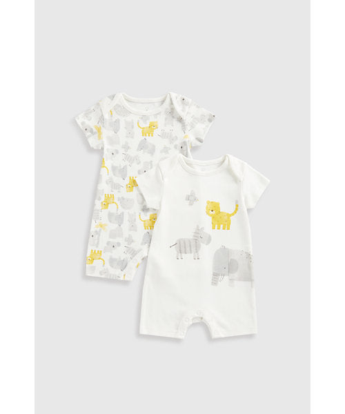 Mothercare Animali Rompers - 2 Pack