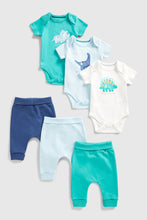 Load image into Gallery viewer, Mothercare Dinosaur Bodysuit and Jogger Set - 6 Piece
