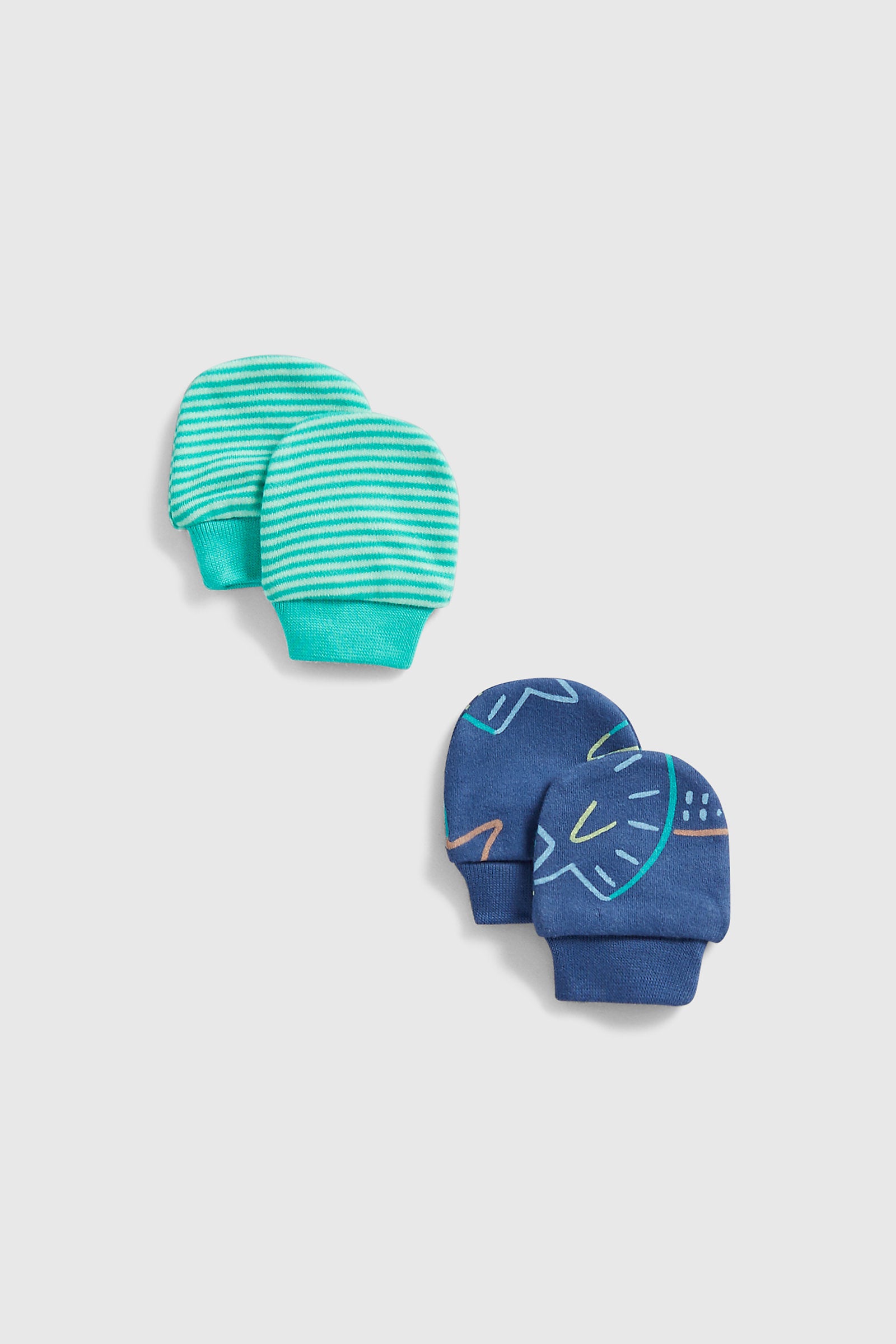 Mothercare Dinosaur Baby Mitts - 2 Pack