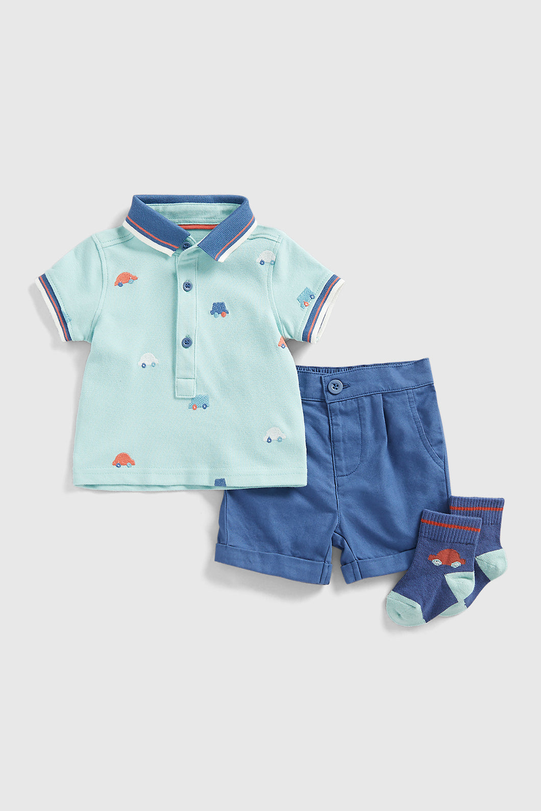 Mothercare Shorts, Polo Shirt and Socks Set