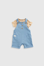 Load image into Gallery viewer, Mothercare Sloth Ribbed Bibshorts And Bodysuit Set
