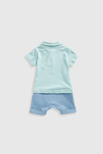 Load image into Gallery viewer, Mothercare Sloth Mock Polo And Shorts Romper
