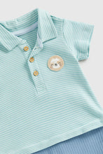 Load image into Gallery viewer, Mothercare Sloth Mock Polo And Shorts Romper
