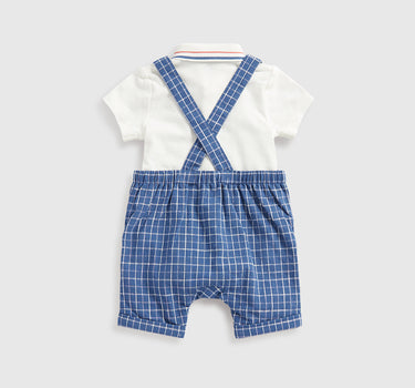 Mothercare Bibshorts and Polo Shirt Bodysuit Set