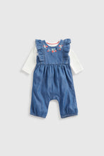 Load image into Gallery viewer, Mothercare Denim Dungarees And Bodysuit Set
