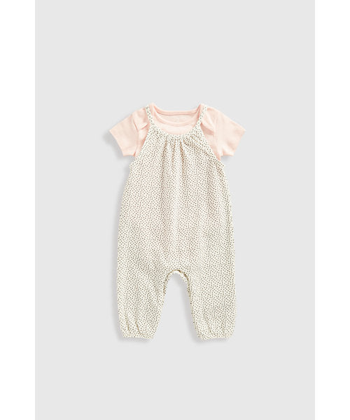 Mothercare Waffle Dungarees And Bodysuit Set