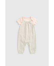 Load image into Gallery viewer, Mothercare Waffle Dungarees And Bodysuit Set
