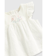 Load image into Gallery viewer, Mothercare Broderie Top, Shorts And Headband Set
