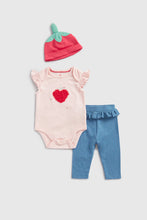 Load image into Gallery viewer, Mothercare Strawberry 3-Piece Baby Outfit Set
