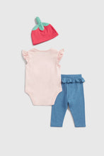 Load image into Gallery viewer, Mothercare Strawberry 3-Piece Baby Outfit Set
