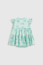 Load image into Gallery viewer, Mothercare Green Floral Romper Dress
