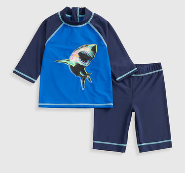 Mothercare Shark Sunsafe Rash Vest and Shorts Upf50+