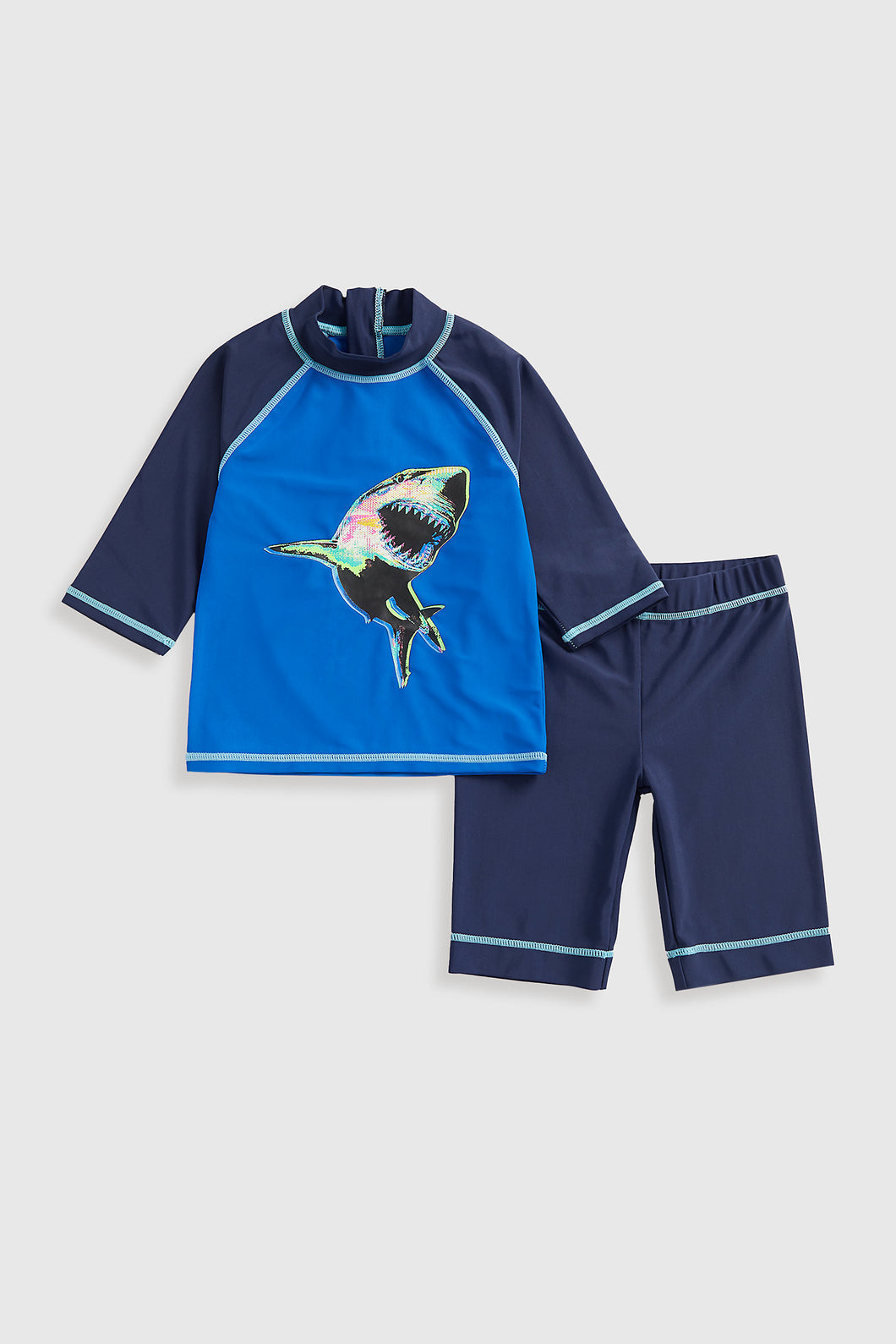 Mothercare Shark Sunsafe Rash Vest And Shorts Upf50+