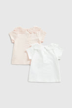 Load image into Gallery viewer, Mothercare Broderie Collar T-Shirts - 2 Pack
