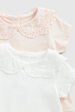 Load image into Gallery viewer, Mothercare Broderie Collar T-Shirts - 2 Pack
