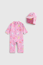 Load image into Gallery viewer, Mothercare Pink Sunsafe Suit And Keppi Upf50+
