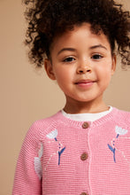 Load image into Gallery viewer, Mothercare Pink Horse Knitted Cardigan
