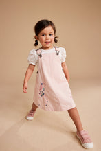 Load image into Gallery viewer, Mothercare Denim Pinny Dress and T-Shirt Set
