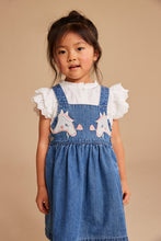 Load image into Gallery viewer, Mothercare Denim Pinny Dress and Blouse Set
