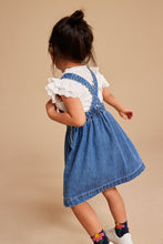 Load image into Gallery viewer, Mothercare Denim Pinny Dress and Blouse Set
