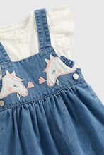 Load image into Gallery viewer, Mothercare Denim Pinny Dress and Blouse Set
