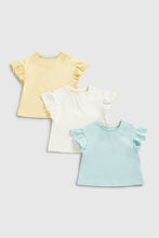 Load image into Gallery viewer, Mothercare T-Shirts with Broderie Sleeves - 3 Pack
