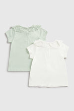 Load image into Gallery viewer, Mothercare Broderie Collar T-Shirts - 2 Pack
