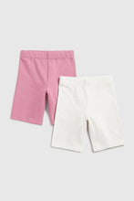 Load image into Gallery viewer, Mothercare Cream and Pink Cycle Shorts - 2 Pack
