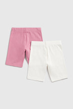 Load image into Gallery viewer, Mothercare Cream and Pink Cycle Shorts - 2 Pack
