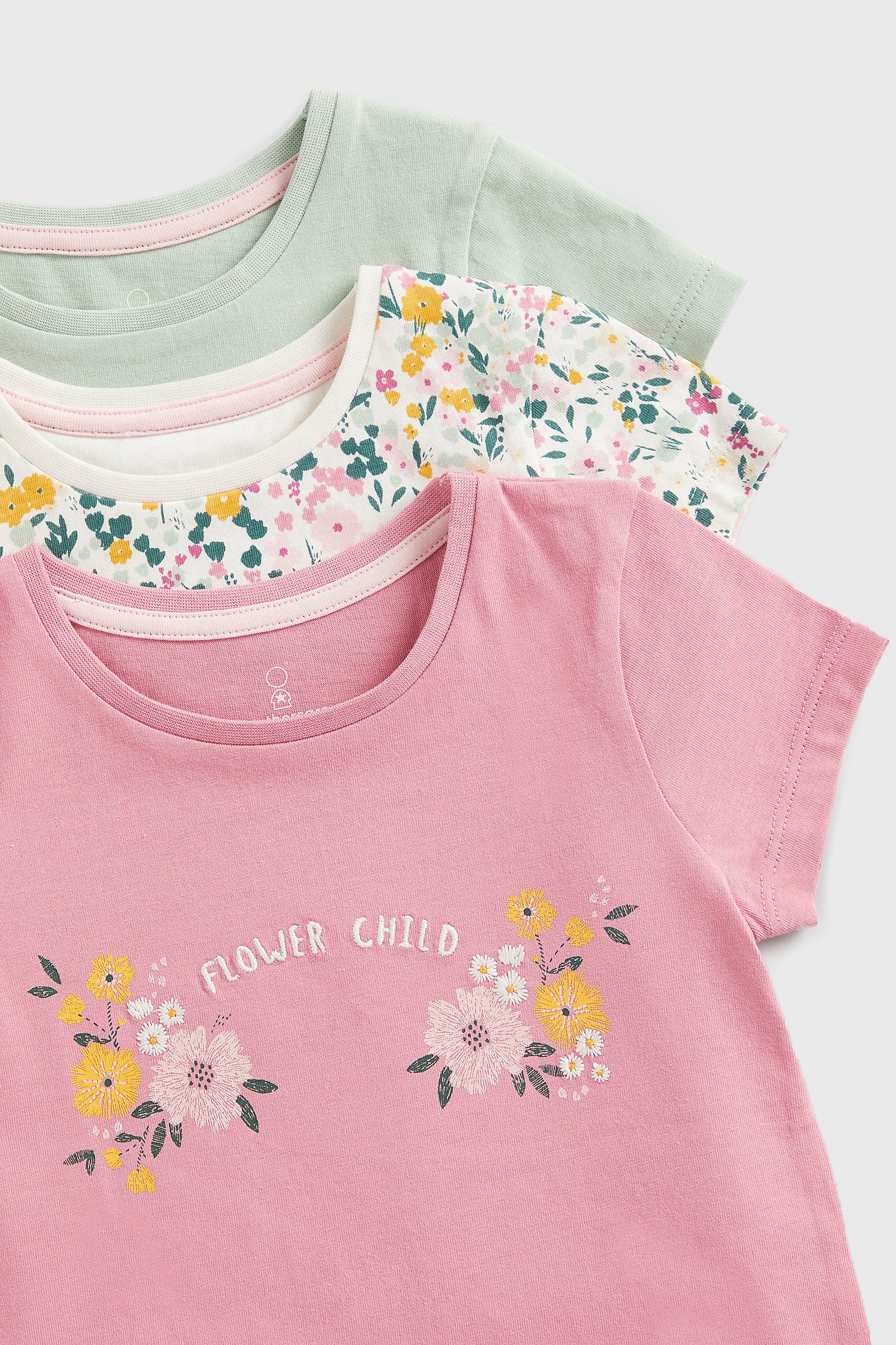 Mothercare Flower Child T-Shirts - 3 Pack