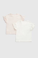 Load image into Gallery viewer, Mothercare Broderie-Sleeve T-Shirts - 2 Pack

